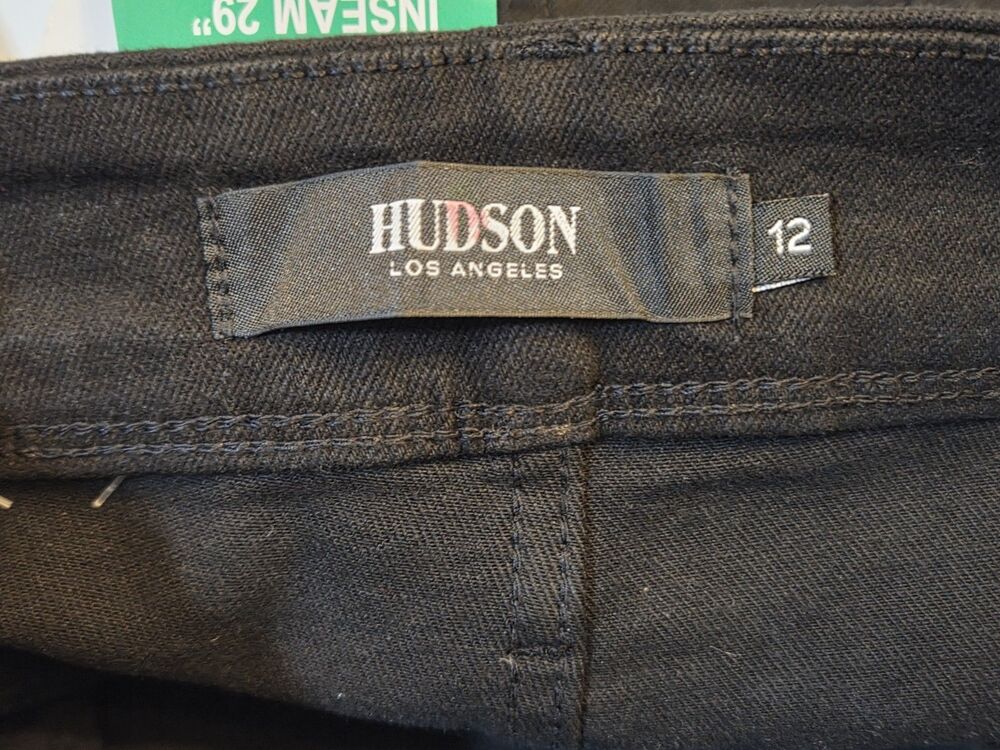 NWT Hudson Jeans Womens 12 Black Mid Rise Straight Leg 29 Inseam Flap Pocket - Picture 6 of 11